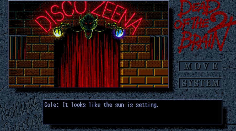 Мрачная сцена из Dead of the Brain 2 в стиле пиксель-арта PC-98