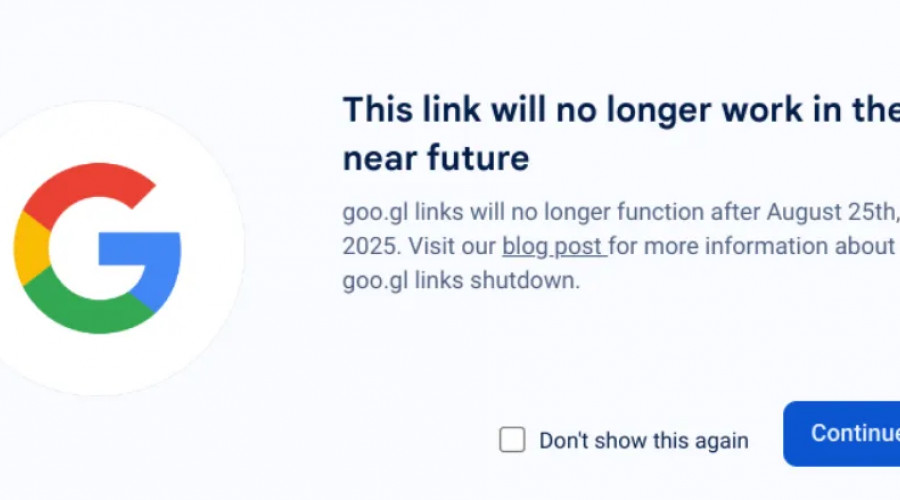 Очередной веб-сервис Google перестанет работать в августе, когда ссылки "goo.gl" перестанут работать