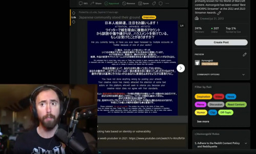 Асмонгольд отстранен от работы в Twitch после расистской тирады о палестинцах